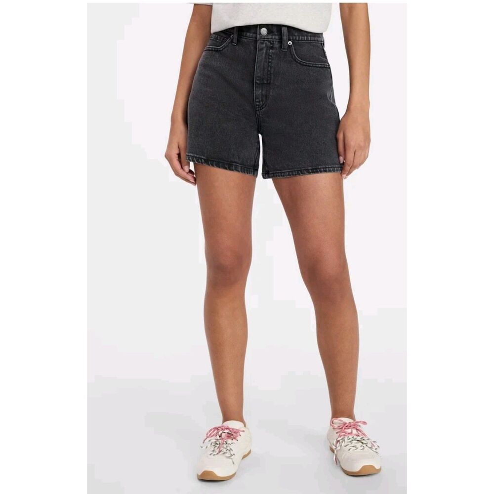 Time and tru Women's High Rise Denim Shorts,5 inseam, size 16 Washed Black color